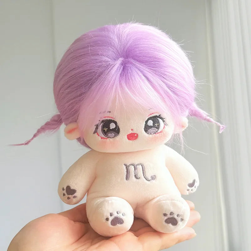 20cm Kawaii Plush Cotton Doll Idol Stuffed Super Star Figure Dolls Twelve Constellations Doll Can Change Clothes Gift