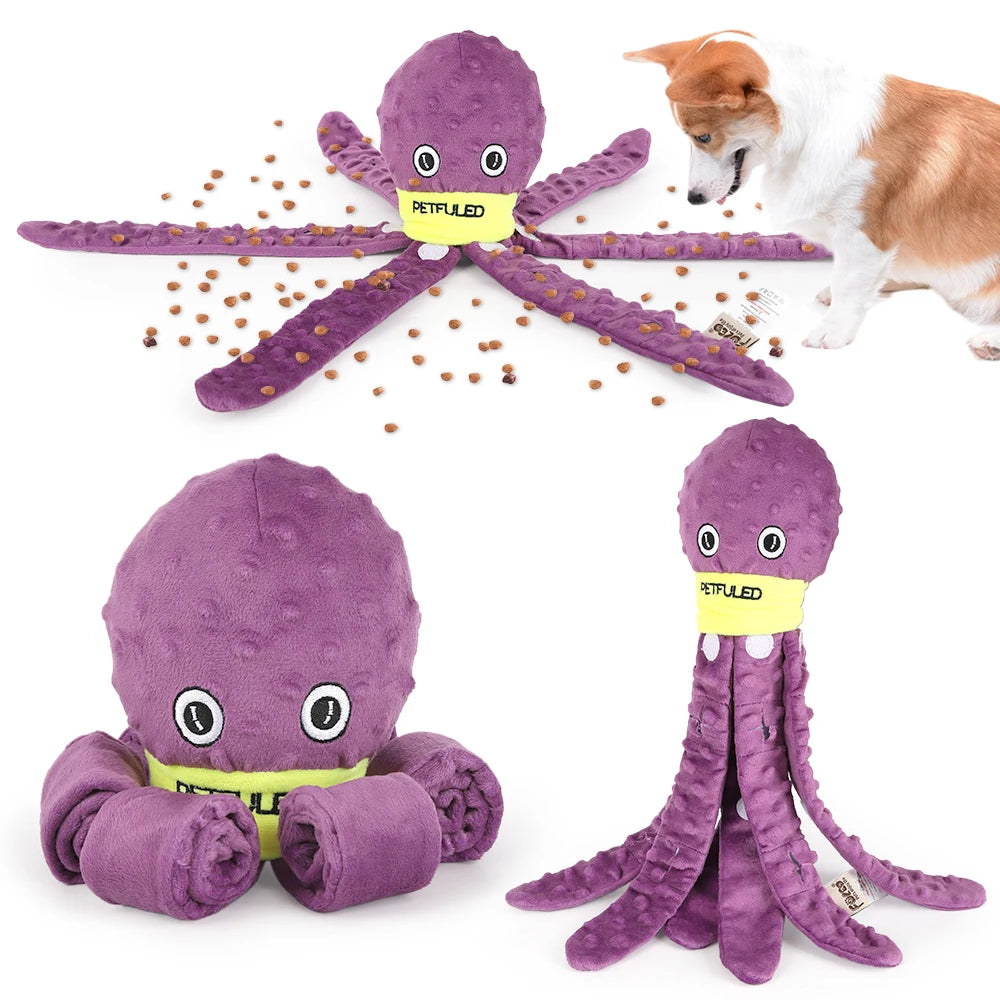 Dog Enrichment Toys，Octopus Dog Toys，Dog Snuffle Toy，Helps pets eat slowly, Dog Puzzle Game Interactive Toy，Slow Feeder Game