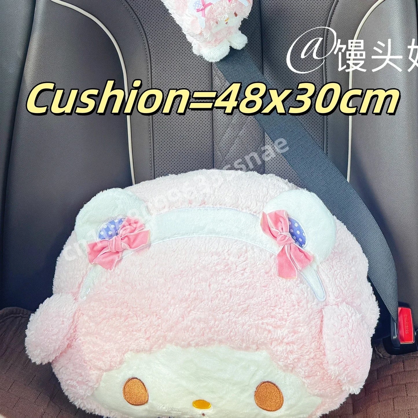 Sanrio Sweet Girl My Melody Back Cushion Headrest Seat Belt Cover Stuffed Anime Cuddly Pillow Sofa Bed Home Decor Xmas Gifts