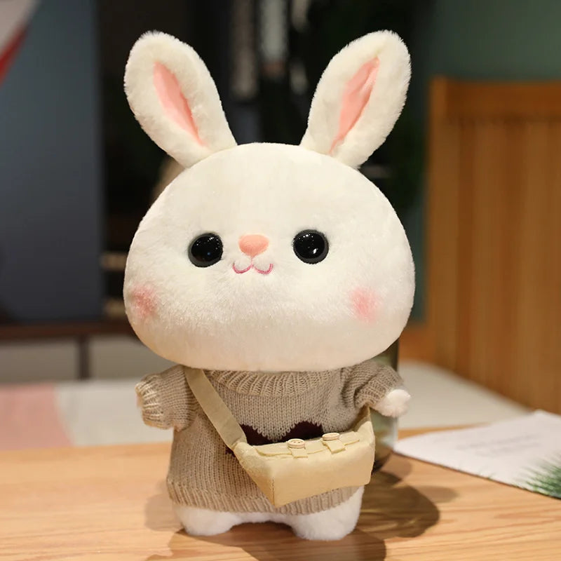 Soft Rabbit Lalafanfan Rabbit Cafe Girl Plush Toy Cute 30cm Kawaii Lalafanfan Doll Wearing Glasses Wearing Clothes Toys Gift