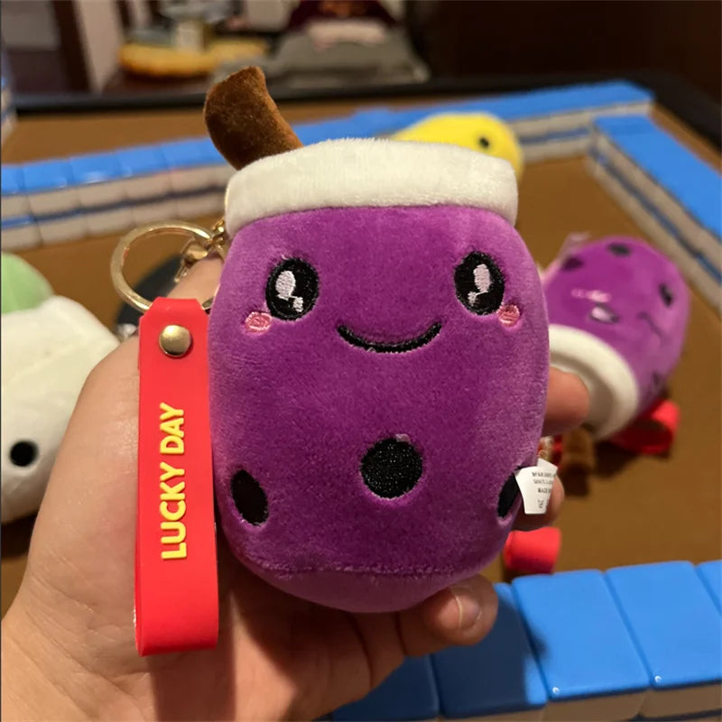 Lovely Bubble Tea Keychain Soft Plush Toy Keychain Stuffed Boba Doll Cute Backpack Decoration Best Birthday Xmas Gift for Girls