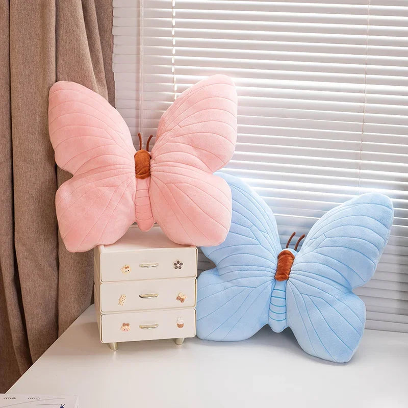 40*40CM New Pink Blue Butterfly Plush Toy Stuffed Cartoon Butterfly Throw Pillow Cushion Home Sofa Decoration Cushion