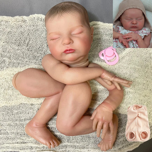 20Inch Already Painted Reborn Doll Kit Laura 3D Painted Skin Mold High Quality Handmade Newborn Baby Doll Parts With Cloth Body