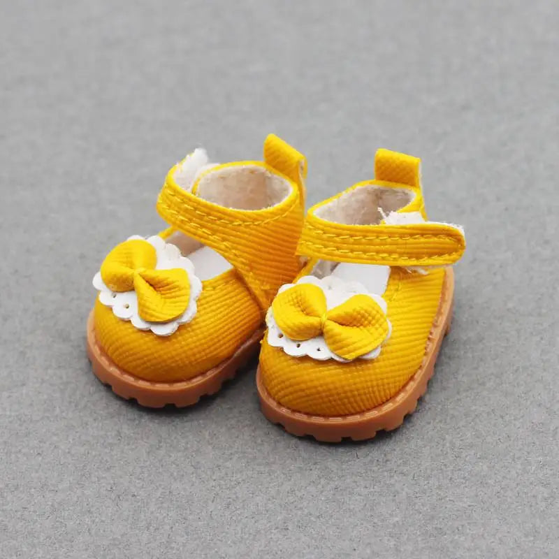 For Labubu Bow Shoes for 17cm Labubu 10cm for EXO /Cotton Doll Finger Shoes Doll Leather Shoes