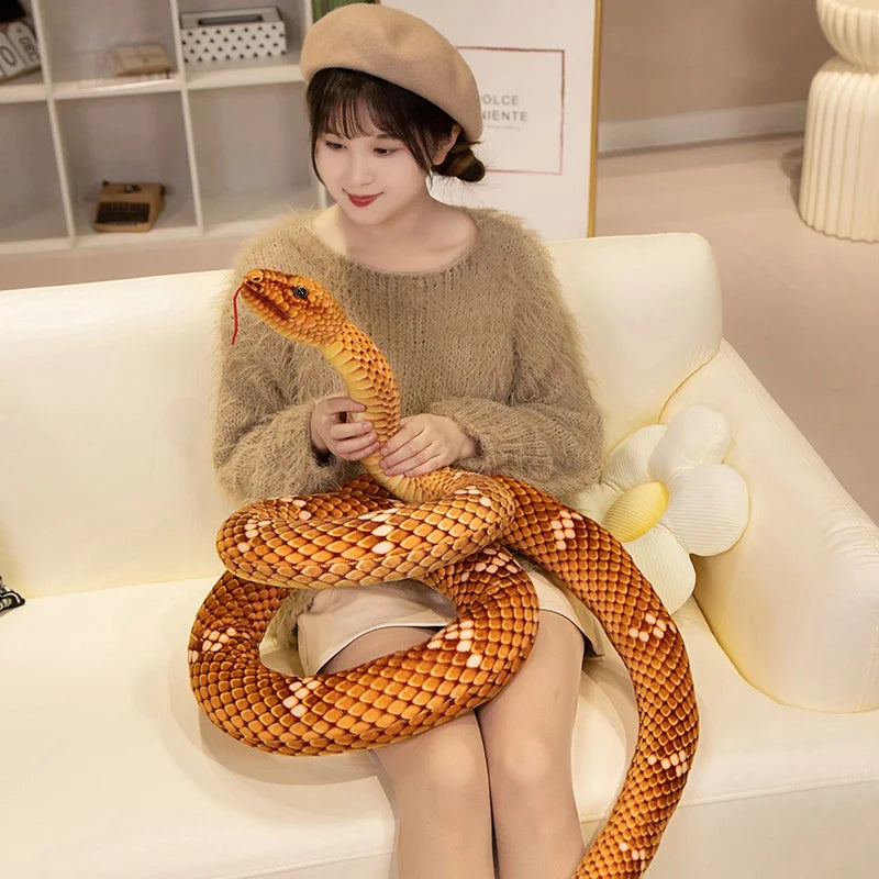 70cm-280cm Simulation Giant Python Anaconda Plush Toy Long Snake Plush Toy House Holiday Decoration Trick Props