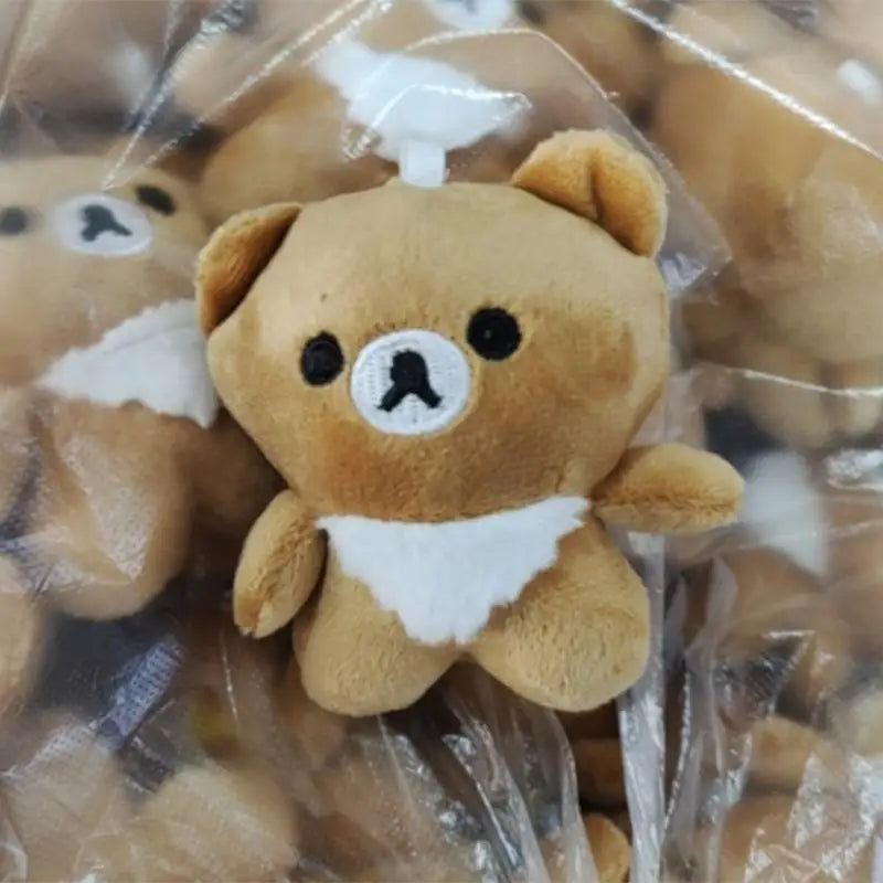 New Kawaii Cartoon Rilakkuma Plush Doll Pendant Keychain Backpack Decoration Couple Cute Children Toys Christmas Gift For Girls