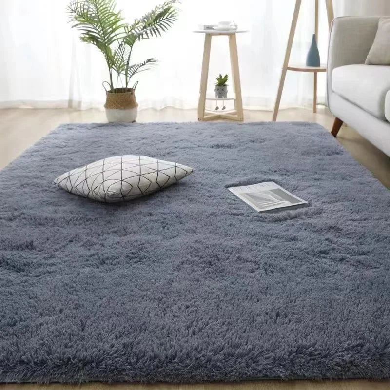 VIKAMA Living Room Silk Wool Carpet Home Bedroom Bed Full Floor Mat Nordic Sofa Non-Slip Mat Simple Wind Plush Cushion