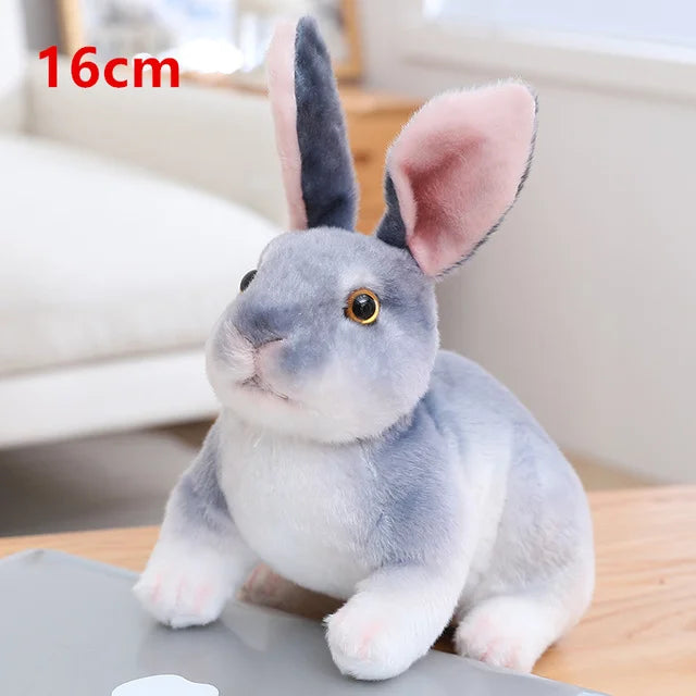 Simulation Kawaii Long Ears Realistic Rabbit Plush Toy Lifelike Animal Stuffed Doll Toys for Birthday Gift Room Decor