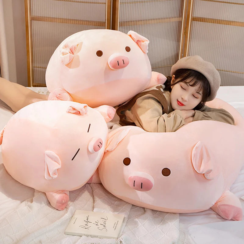 Kawaii Pink Piglet Plush Toy Stuffed Animal Cute Pig Soft Doll Giant Sleeping Pillow for Girl Christmas Birthday Gift Room Decor