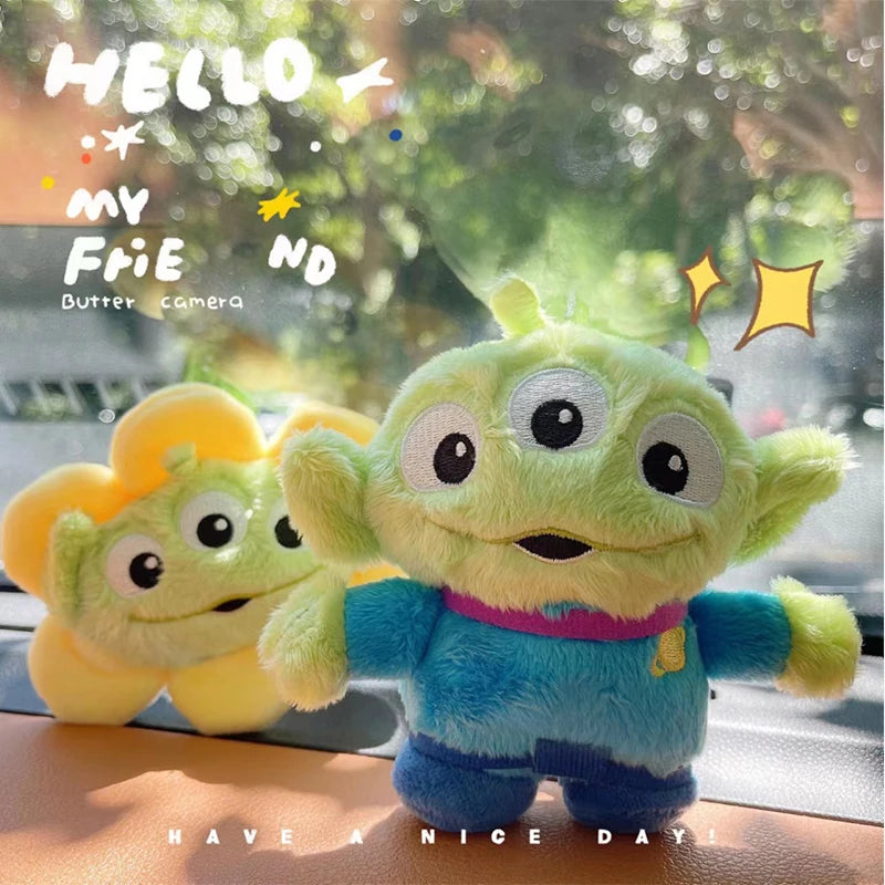 Disney Toy Story Alien Cute Kawaii Three Eyes Boy Plush Pendant School Bag Backpack Pendant Keychain Plush Toy Birthday Gift