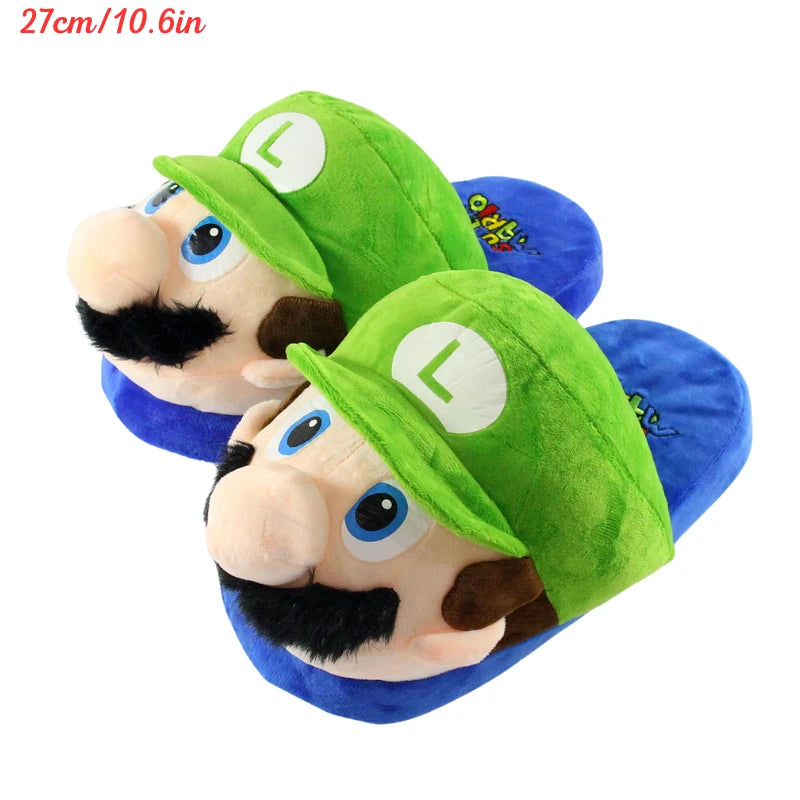 Kawaii Mario Luigi Big Poison Piranha Plant Plush Toys Slippers Cute Green Yoshi Anime Soft Stuffed Peluche Dolls Birthdays Gift