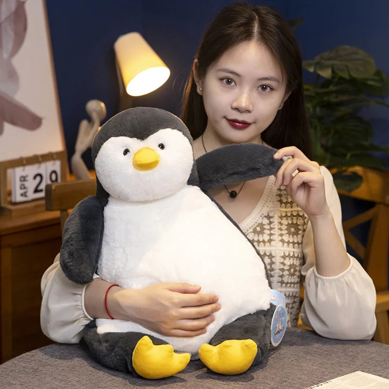 45/60/80cm Giant Sitting Soft Stuffed Lazy Penguin Pillow Plush Animals Cuddly Fat Penguin Toys Room Sofa Decor Elegant Gift