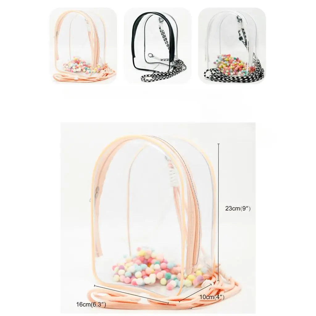 Small Doll Storage Bag Outdoor Doll Bag Waterproof Portable Carrying Case PVC Clear Doll Display Bag for 20cm Doll