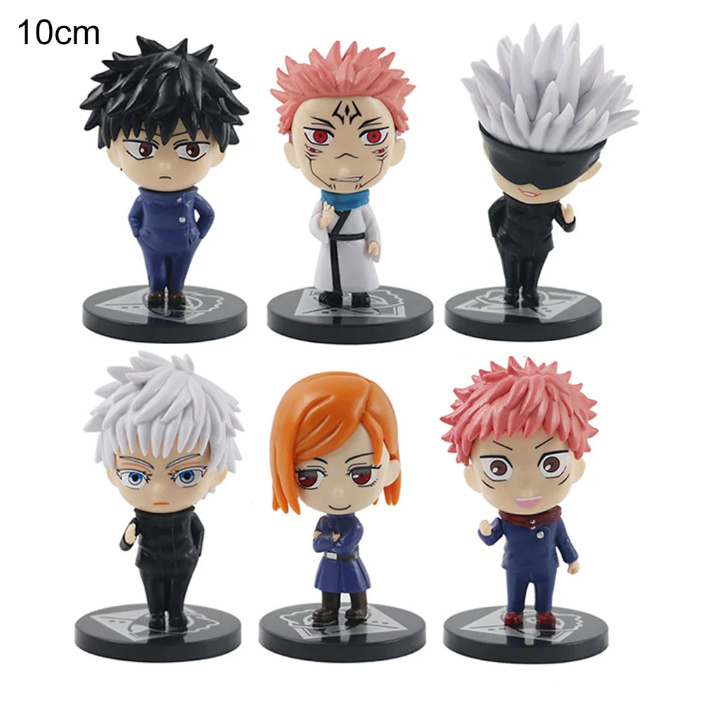 6/8Pcs Anime Jujutsu Kaisen Figures Itadori Yuji Fushiguro Megumi Action Figure Gojo Satoru Kugisaki Nobara PVC Model Toys Dolll