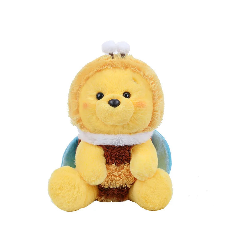 35/45CM Genuine Disney Bee Winnie The Pooh Plush Toys Pillow Kawaii Anime Bear Stuffed Doll For Children's Birthday Gifts