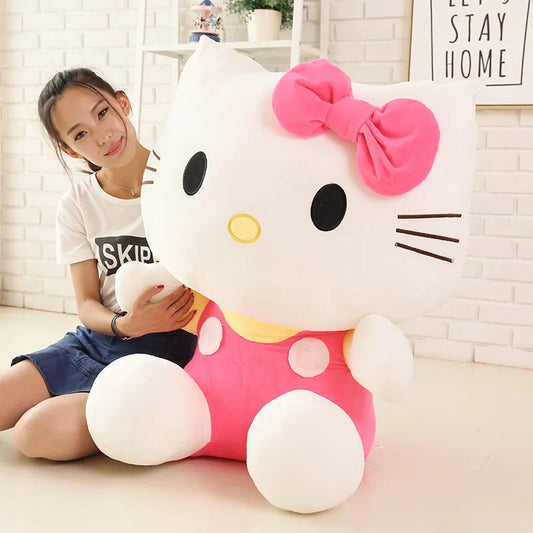 Big Size Sanrio Plush Hello Kitty Plush Room Decor Plushies Kawaii Dolls Hello Kitty Stuffed Animal Toy Ragdoll Home Xmas Gift