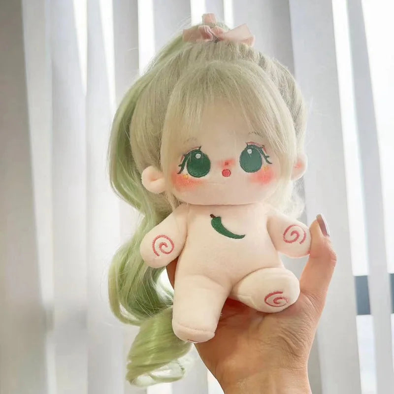 20cm Cute Plush Cotton Idol Doll With Clothes Stuffed Super Star Figure Dolls No Attribute Fat Body Doll Can Change Clothes Gift