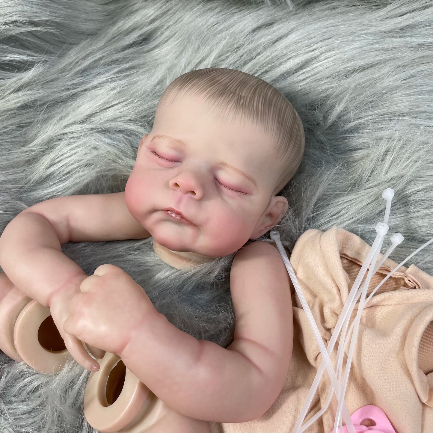 21 Inch Already Painted Reborn Baby Kit Eric/Erica With Eyelashes 3D Painted Skin Unassembled DIY Handmade Vinyl Doll Parts