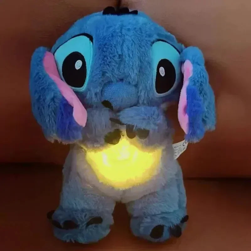 New Stitch Plush Doll Breath Girls Peluche Lilo&Stitch Kawaii Soothes Toy Anime Baby Music Light Sleep Toys Model Birthday Gifts