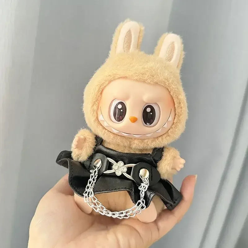 17cm Mini Plush Doll'S Clothes Outfit Accessories For Korea Kpop Exo Labubu Idol V1 V2 fashion leather skirt Clothing Gift