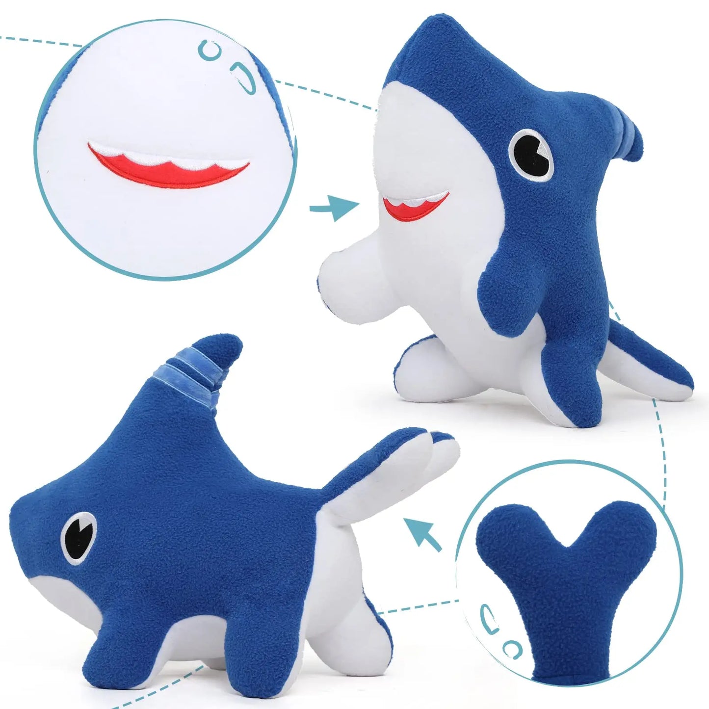 28cm Shark Dog Stuffed Animals Shark Dog Plush Toy Blue Shark Stuffed Animals Plushies for Baby Boys Girls Kid Birthday Gift