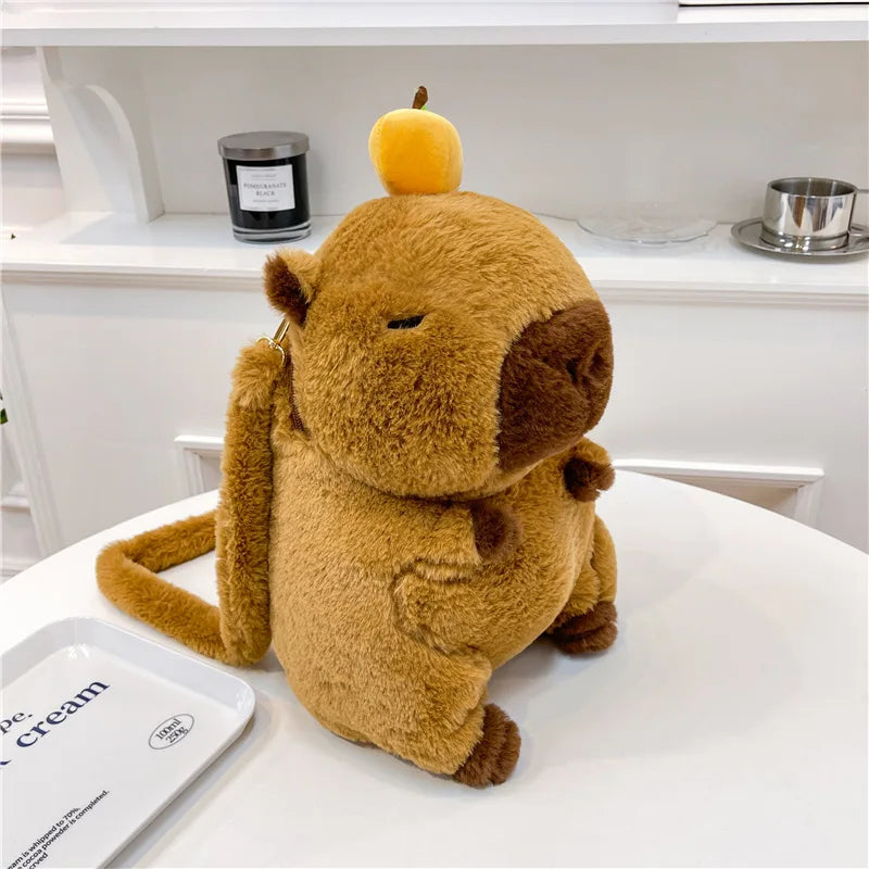 Capybara Plush Backpack Kawaii Fashion Plushie Doll Fur Bag Children's Bag Shoulder Bag Mini Knapsack Bags Gifts For Girlfriend