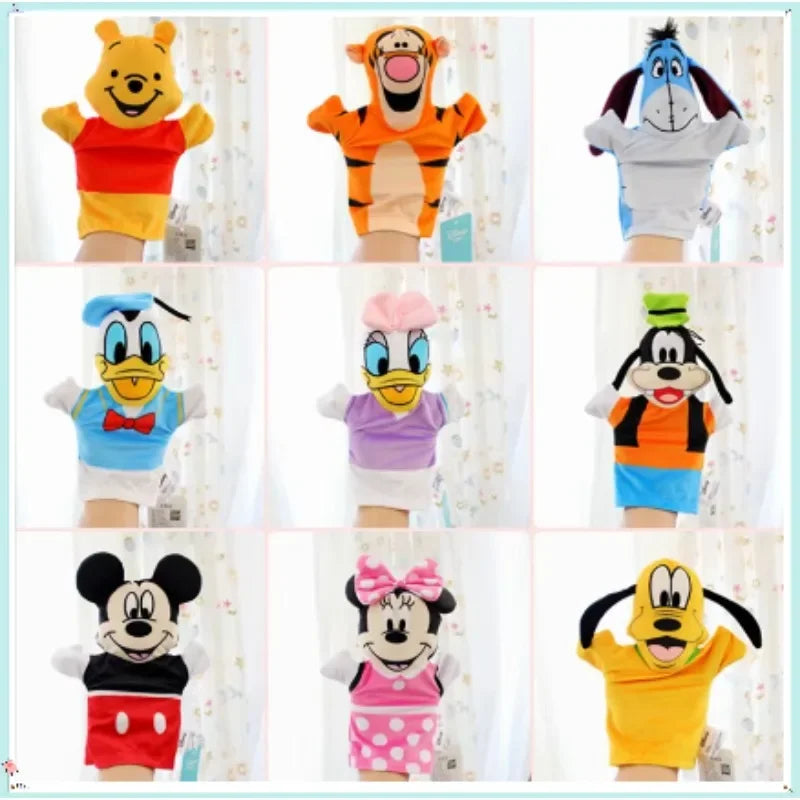 Disney Cartoon Hand Puppet Mickey Mouse Donald Duck Winnie the Pooh Plush Toy Interactive Parent-child Hand Puppet