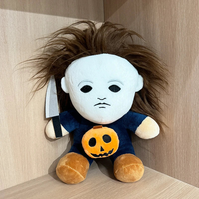 Cute Michael Myers Plush Dolls Halloween Horror Cartoon Cosplay Anime Plushie Soft Plush Slippers Birthday Gifts