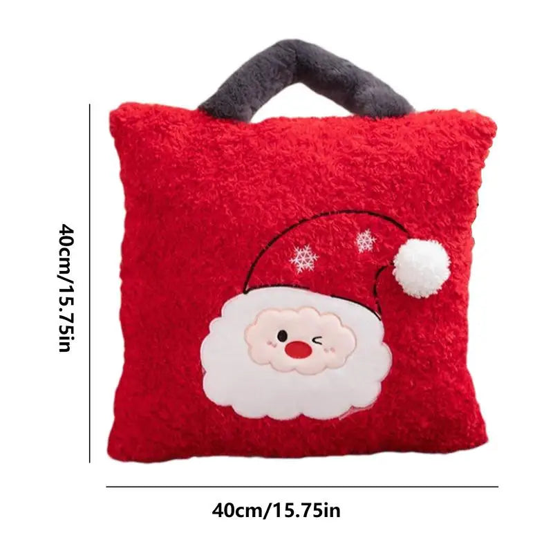 Winter Pillows Christmas Pattern Stuffed Throw Pillow 16x16 Inch Holiday Plush Pillow Santa Elk Christmas Tree Square Soft