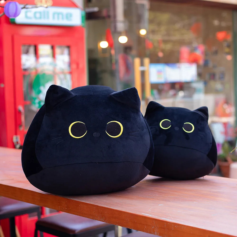 18cm/40cm/55cm Black Cat Shaped Soft Plush Pillows Doll Lovely Cartoon Animal Stuffed Toys Girls Birthday Gifts Ornaments