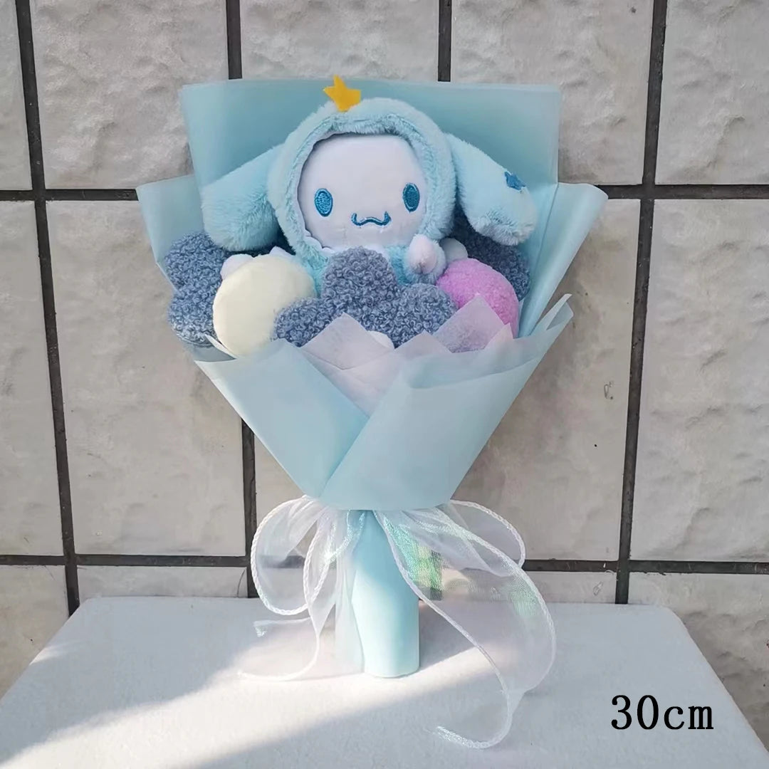 Sanrioed Kuromi My Melody Cinnamoroll Hello Kitty Anime Doll Toy Cartoon Plush Bouquet Valentine's Day Christmas Graduation Gift