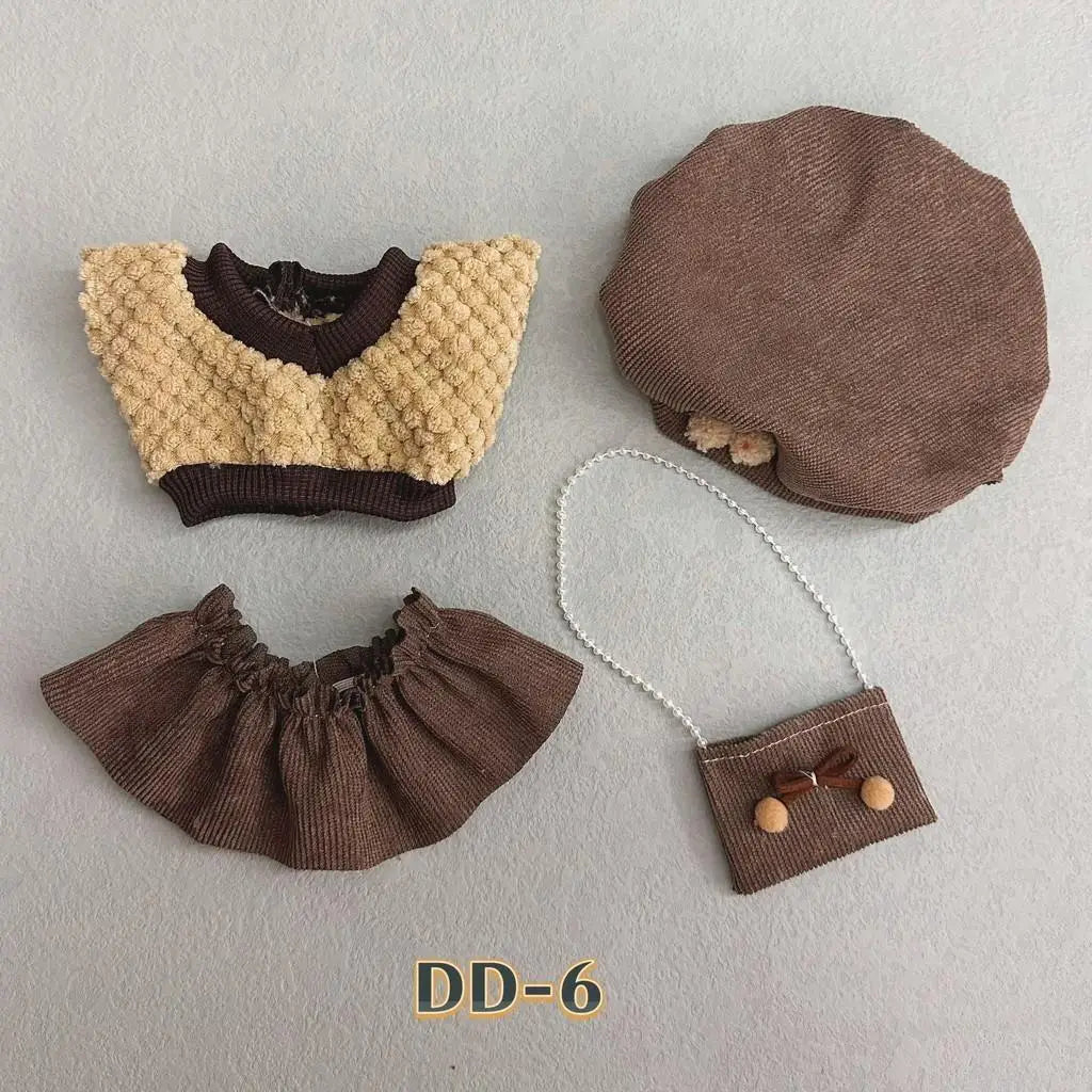 20cm Baby Clothes Cotton Doll Plush Doll Clothes Accessories Clothes Replacement Cute Doll Set Skirt