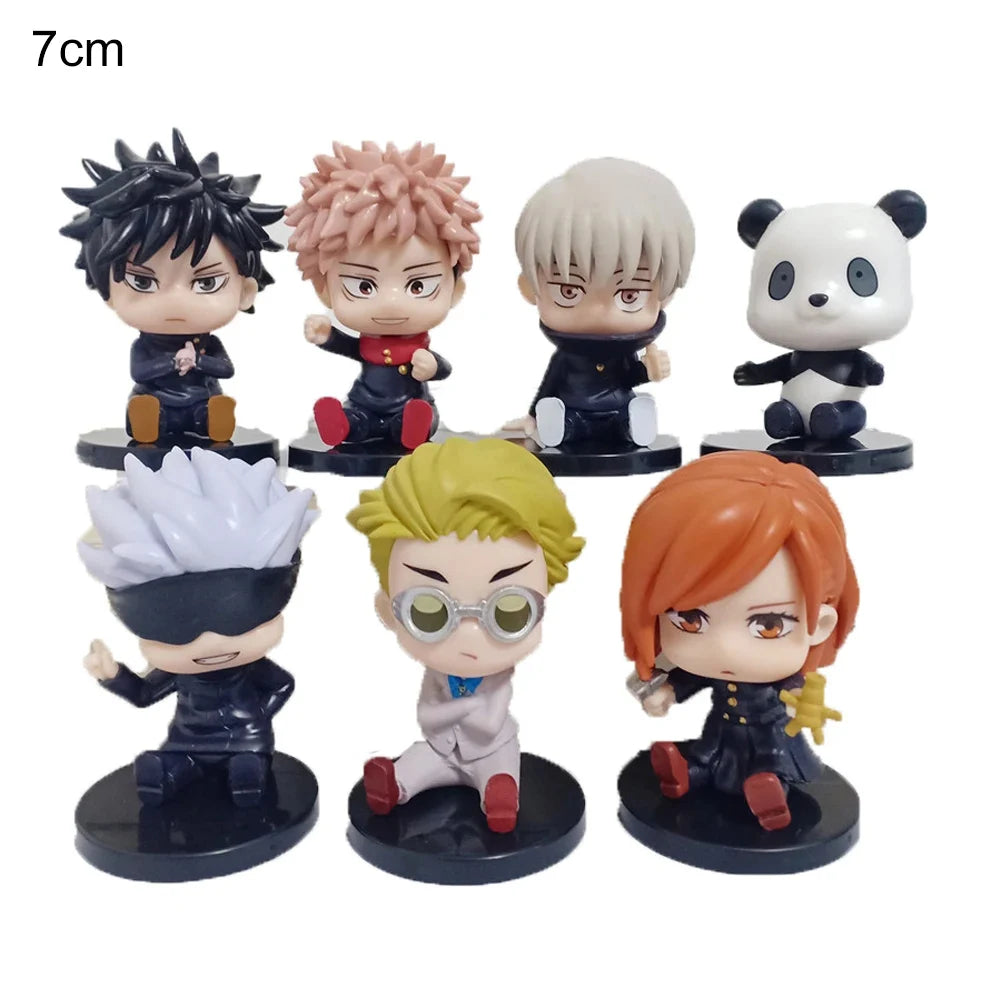 6/8Pcs Anime Jujutsu Kaisen Figures Itadori Yuji Fushiguro Megumi Action Figure Gojo Satoru Kugisaki Nobara PVC Model Toys Dolll