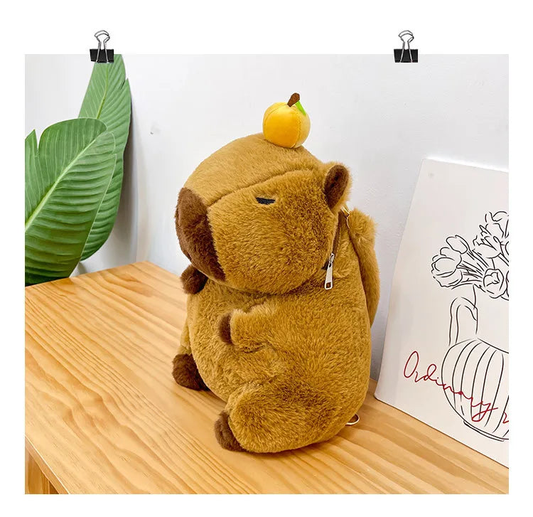 Capybara Plush Backpack Kawaii Fashion Plushie Doll Fur Bag Children's Bag Shoulder Bag Mini Knapsack Bags Gifts For Girlfriend