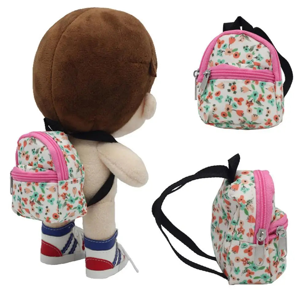 For Labubu BJD MD Doll Small Rag Doll Double Zipper School Bag Doll Coin Purse Backpack(only backpack)