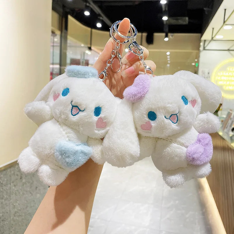 Sanrio Series Cute Plush Keychains Pendant Toys Cinnamoroll Hello Kitty Kuromi My Melody Figures Kawaii Peluche Doll Kid Gifts