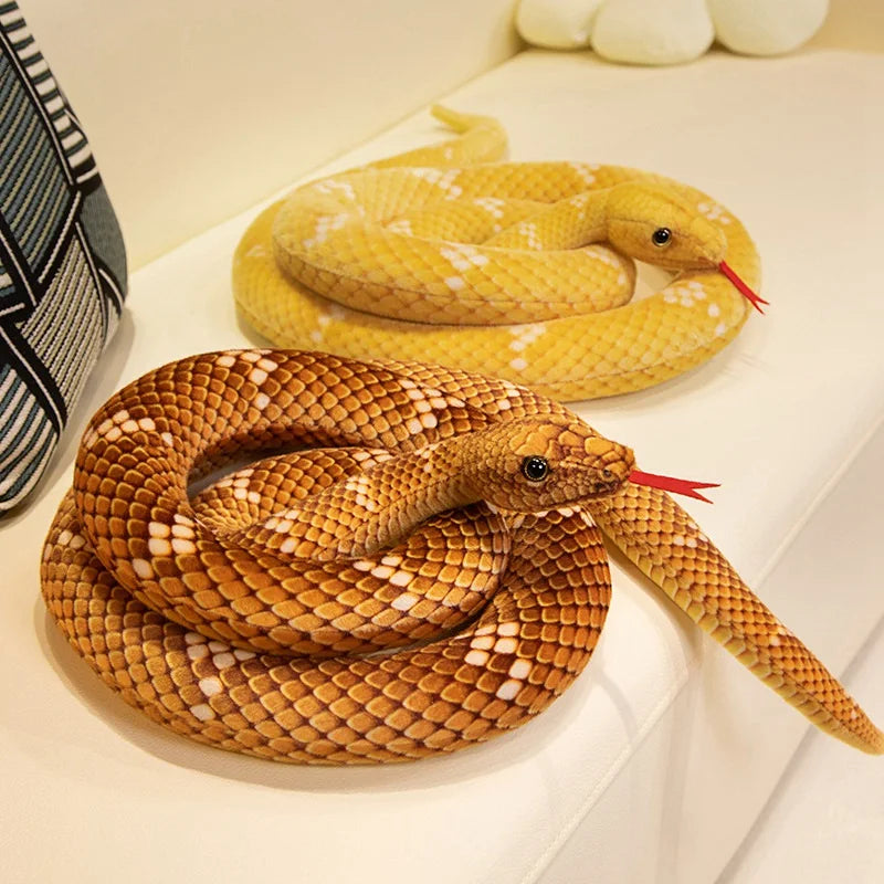 Simulation Giant Python Anaconda Plush Toy Long Snake Yellow Orange Green Python Plush Toy House Holiday Decoration Trick Props