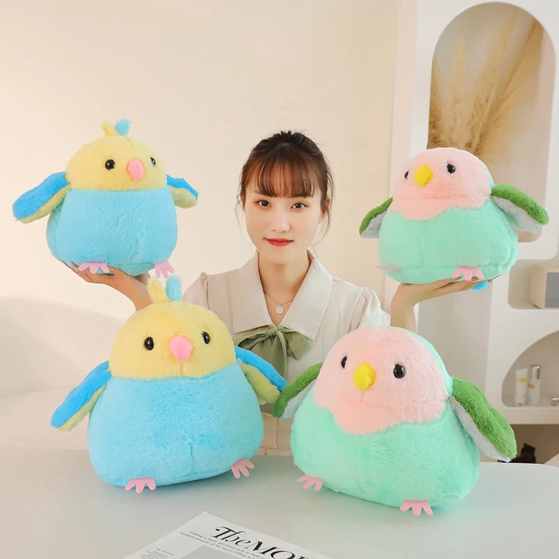 25/33cm Plush Animal Stuffed Pillow Lovely Bird Parrot Cartoon Soft Fluffy Funny Pendant Toys BabyAppease Doll