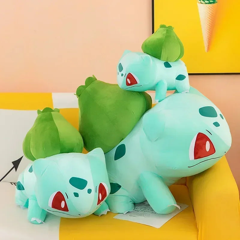 95CM Super Big Kawaii Pokémon Anime Bulbasaur Doll Cartoon Plush Soft Plushies Stuffed Animal