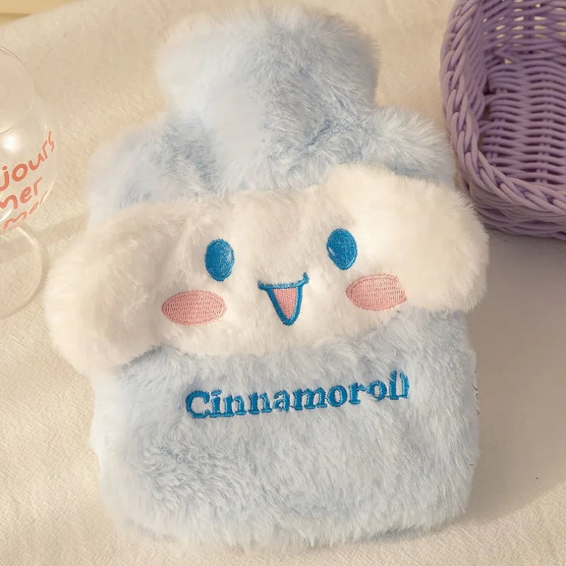 500ml Sanrio Plush Hot Water Bag Kawaii Hello Kitty Kuromi Cinnamoroll Melody Reusable Heating Hot Water Bottle Christmas Gift