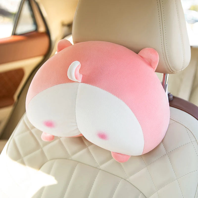 30/42CM Corgi Butt Shaped Plush Pillow Soft Stuffed Cushion Sexy Pink Pig Gray Cat Neck Pillow Car Decoration Toys