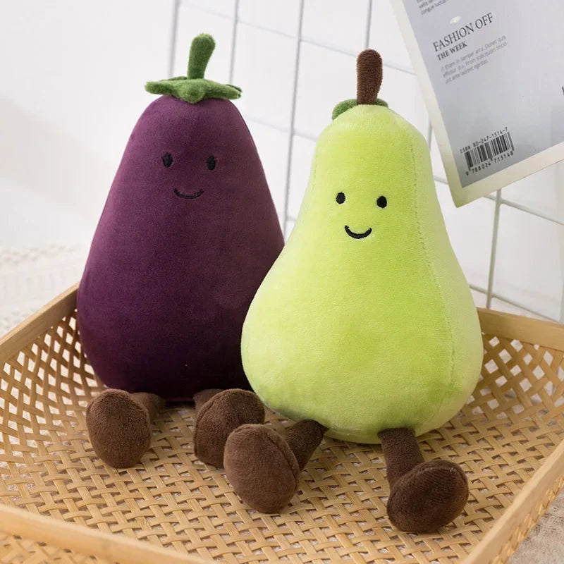 Fruit Plush Toy Stuffed Eggplant Honey Peach Banana Pear Plush Pillow Soft Food Plush Peluche Kids Birthday Gift