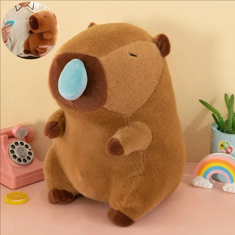 Cute Capybara Plush Toy with Stretchable Snot K Simulation Animal Plush Plush Toy Doll Children's Gift Turtle Capybara Fruit Dol