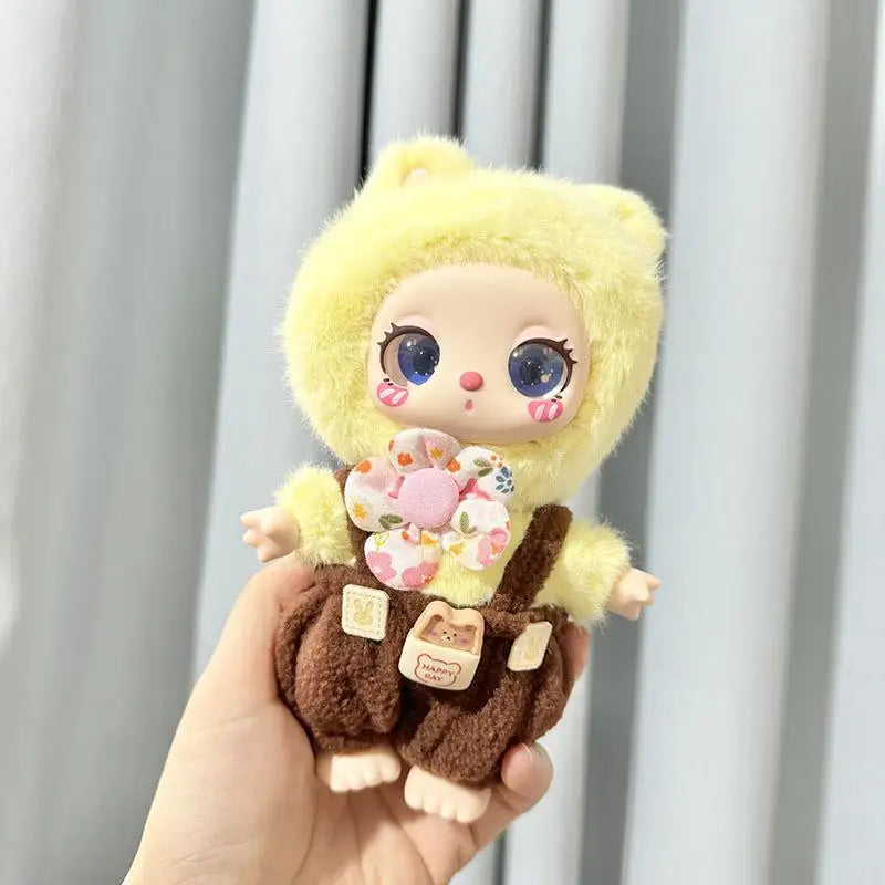 16cm Mini Plush Doll'S Clothes Outfit Accessories For Liila LUCKY CAT Idol happy bear overalls Clothing Gift