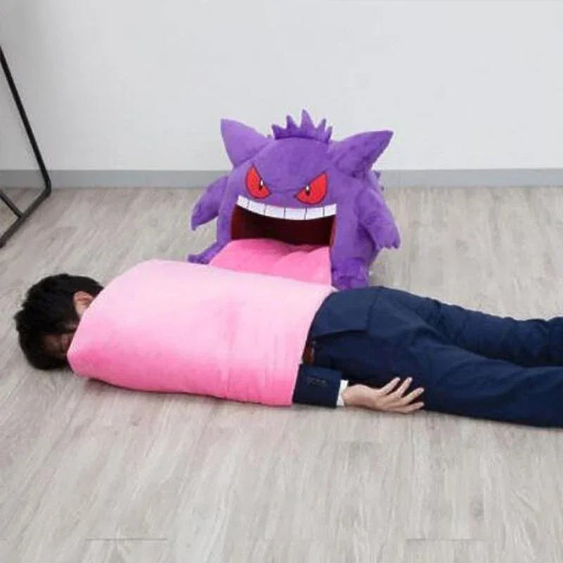 Pokemon Gengar Big Size Plushies Anime Peripheral Sleep Pillow Dual Purpose Nap Blanket Stuffed Plush Toy 130cm Tongue