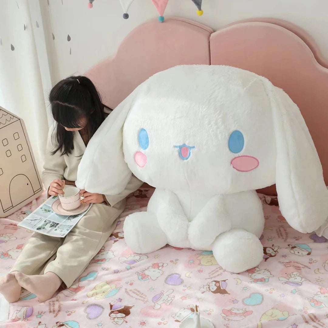 100CM Queen Size Cinnamoroll Plush Toys Kawaii white puppy Stuffed Dolls Bedside Pillow Bay Window Large Cushion Gift For Kids