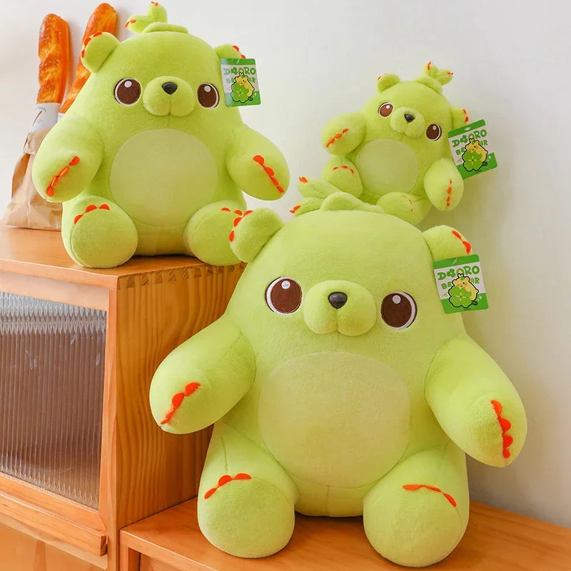 Kawaii Green Love Bear Sprout Love Plush Toy Stuffed Animal Bear Soft Doll Cartoon Girl Birthday Gift for Children Room Decor