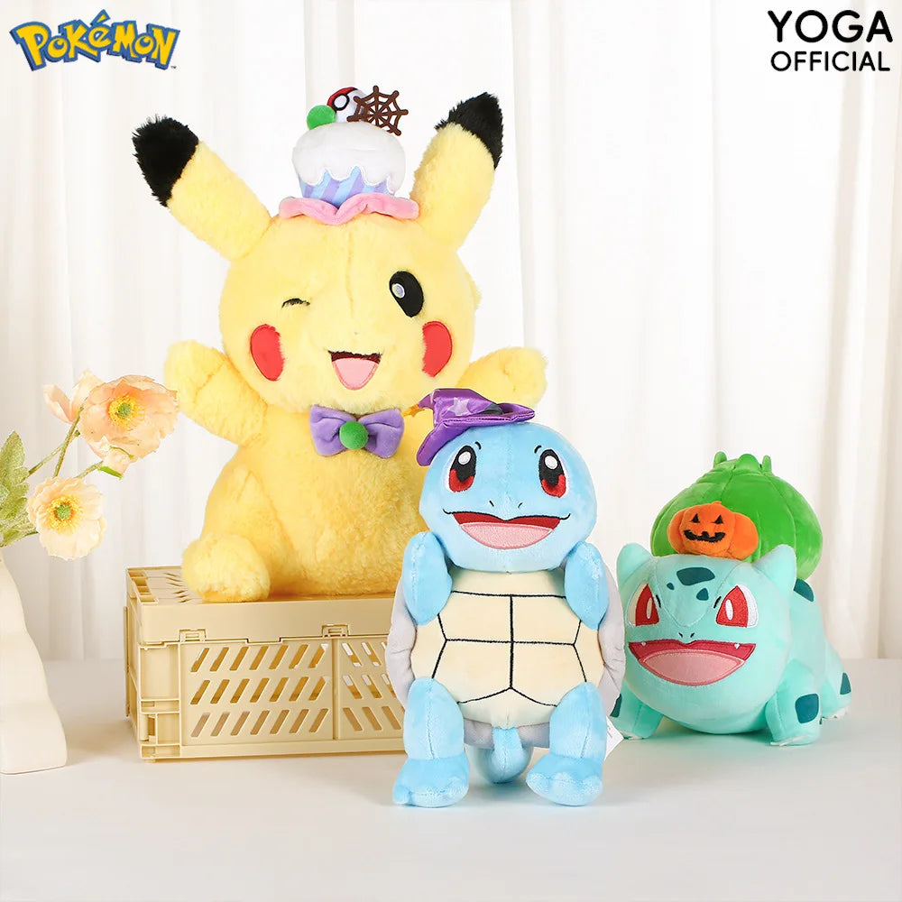 Pokemon Halloween Series Plush Party Dim Sum Pikachu Stuffed Doll Wizard Squirtle Peluche Bulbasaur Toys Hobbies Xmas Kid Gifts