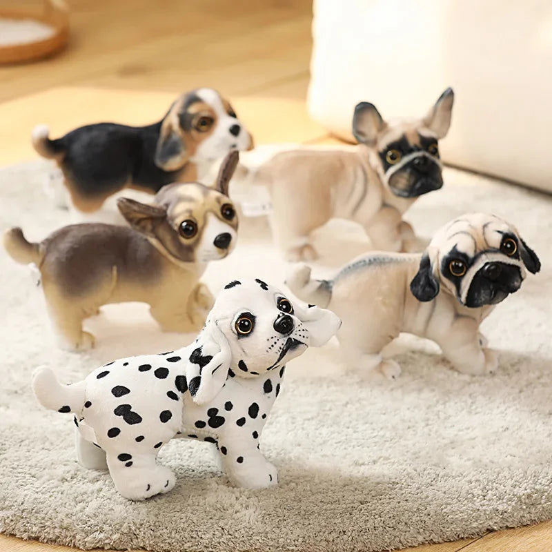 20cm Fluffy Miglu Bagot Bullfight Dalmatian Chihuahua Dog Plush Toy Stuffed Realistic Puppy Doll Home Decor  Kids Birthday Gift