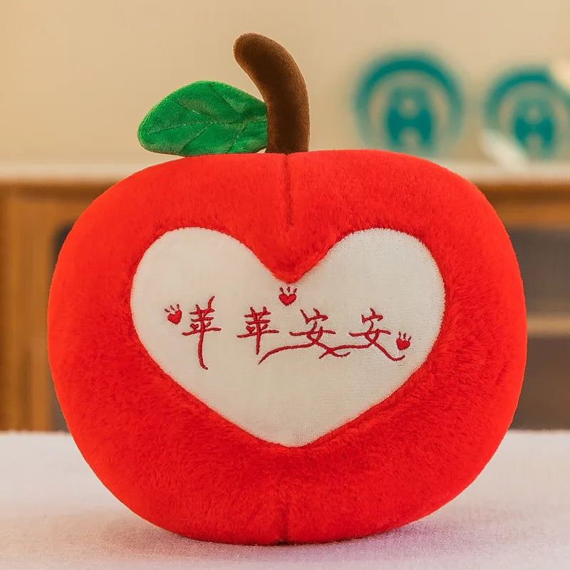 Kawaii Funny Halloween Soft Stuffed Plants Fruits Dolls Persimmon Mangosteen Apple Dolls Plush Food Toys Funny Gift For Kids